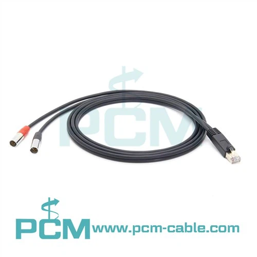 Kábel RJ45 Samec To Dual Mini XLR Samec