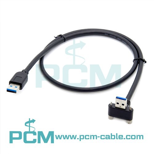 USB3.0 Pravý uhol s lankom M2 Screw Lock