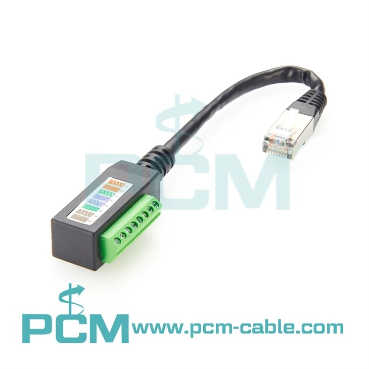 RJ45 Male to 8 Position Side Terminal Block Cable