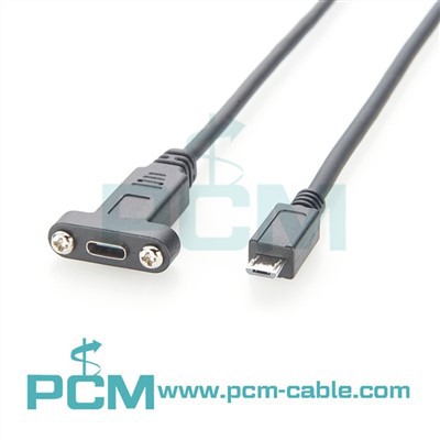 USB C až Micro B panel držiak USB kábel