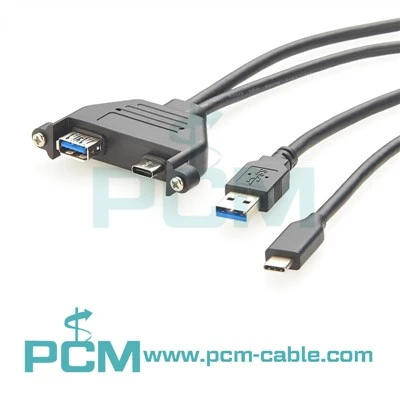 Duálny port USB Panel Cable Cable USB USB C