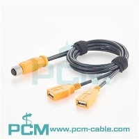 Kód M12 A s 8 kolíkmi na duálny kábel USB A